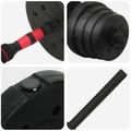 vidaXL 2-v-1 činkový set 40 kg Čierna a červená