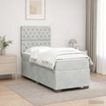 vidaXL Posteľ boxspring s matracom Svetlosivá 80 x 200 cm Zamat