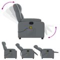 vidaXL Masážne kreslo s polohovacím mechanizmom, sivé, umelá koža