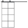 vidaXL Posuvné dvere s kovaním ESG sklo a hliník 102,5x205 cm