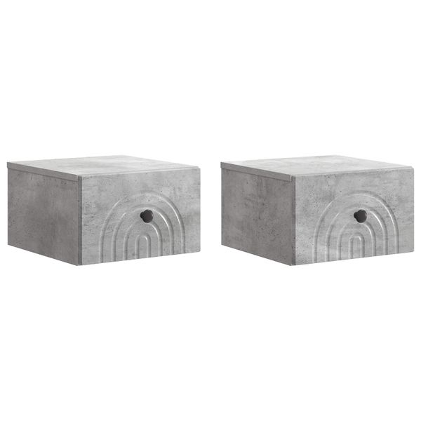 vidaXL Nástenná nočná skrinka 2 pcs Betónovo sivá 33 x 34,5 x 20 cm