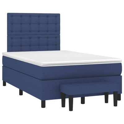 vidaXL Boxspring posteľ s matracom modrá 120x190 cm látka