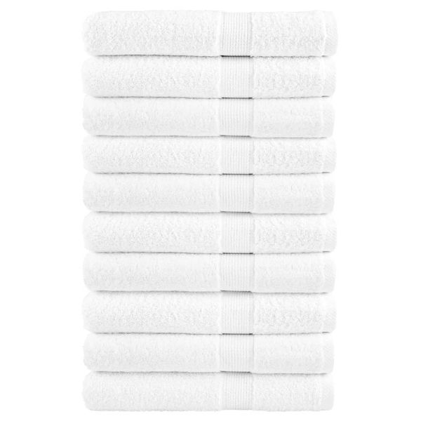 vidaXL Prémiové uteráky SOLUND 10 ks biele 100x200 cm 600 g/m2