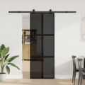 vidaXL Posuvné dvere s kovaním 76x205 cm tvrdené sklo a hliník úzke