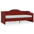 vidaXL Pohovka s USB vínovo-červená látková 90x200 cm
