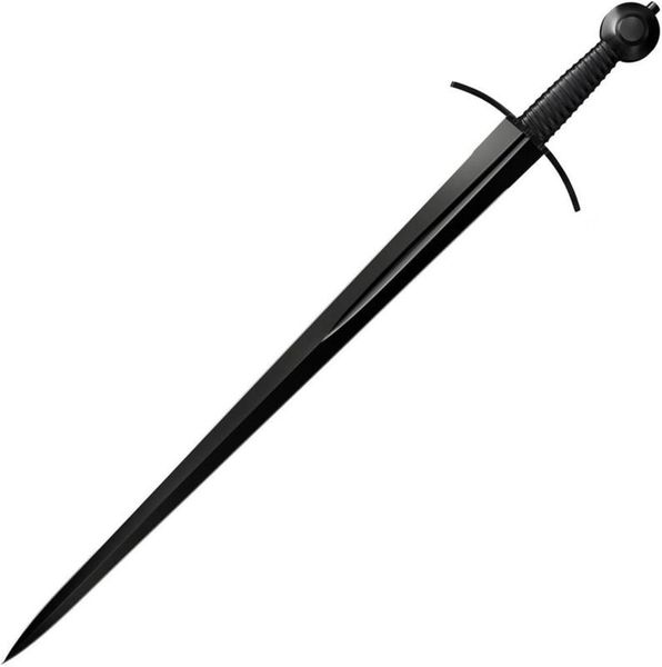 Cold Steel 88ARM MAA Arming Sword zberateľský meč 71 cm, celočierna, oceľ, koža, kožené puzdro