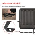 LED reflektor VISIO čierny, 50 W neutrálna biela