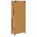 vidaXL Highboard Staré drevo 69,5 x 34 x 180 cm Kompozitné drevo