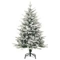 vidaXL Zasnežený umelý vianočný stromček zelený 120 cm PVC a PE
