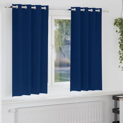vidaXL Záclony na zatemnenie s krúžkami 2 ks Tmavomodrá 175 x 140 cm