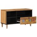 vidaXL TV skrinka Prírodná 80 x 33 x 46 cm Masívne mango drevo
