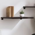 vidaXL Nástenná polica tmavohnedá 60x60x(2-4) cm ošetrený dubový masív