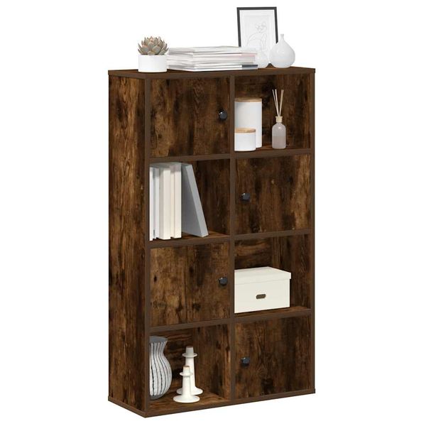 vidaXL Knižnica dymový dub 60x24x101,5 cm kompozitné drevo