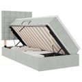 vidaXL LED úložná posteľ s matracom Svetlosivá 90 x 190 cm Zamat