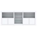vidaXL Komoda s LED svetlami biela 181,5x37x67 cm