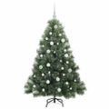 vidaXL Umelý vianočný stromček s 150 LED-i Zelená 150 cm PE a PVC