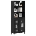 vidaXL Highboard 2 ks Čierny dub 69,5 x 32,5 x 180 cm Kompozitné drevo