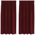 vidaXL Zatemňovacie závesy 2 ks Víno červené 140 x 175 cm Zamat