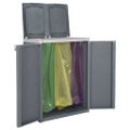 vidaXL Odpadkový kôš s 2 dvierkami sivý 65x45x88 cm PP