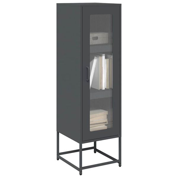 vidaXL Highboard Antracit 36x39x123 cm Oceľ valcovaná za studena