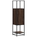 vidaXL Vysoká skrinka hnedý dub 35,5x35x139 cm kompozitné drevo+kov
