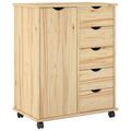 vidaXL Koliesková skriňa 63,5 x 39 x 79 cm Masívne borovicové drevo