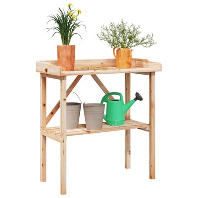 vidaXL Stôl na rastliny s policou 78x38x82,5 cm masívna jedľa