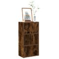 vidaXL Knižnica dymový dub 40x24x77 cm kompozitné drevo