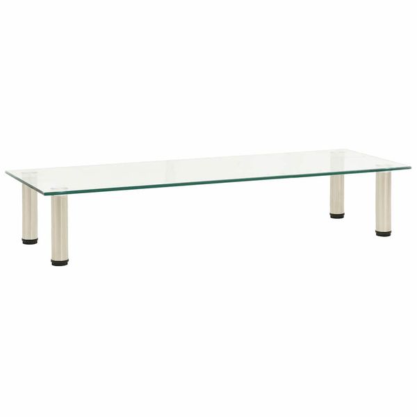 vidaXL TV stolík, priehľadný 100x35x17 cm, tvrdené sklo