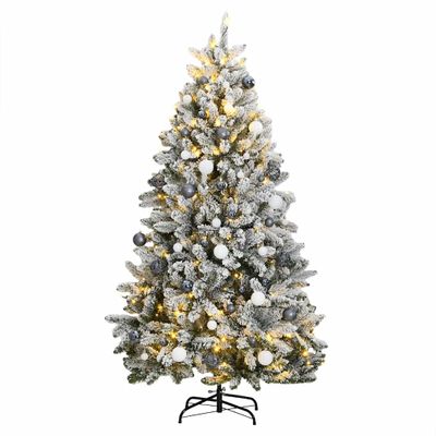vidaXL Umelý vianočný stromček na pántoch s 300 LED diódami a guľami 300 cm