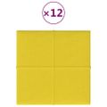 vidaXL Nástenné panely 12 ks bledožlté 30x30 cm látka 1,08 m²