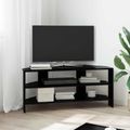 vidaXL RohováTVskriňa 102x40,5x45cm Čierna Kompozitné drevo