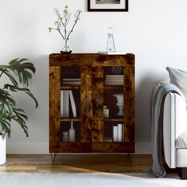 vidaXL Komoda dymový dub 69,5x34x90 cm kompozitné drevo