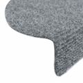 vidaXL Nášľapy na schody 10 ks bledosivé 56x17x3 cm vpichovaná textília