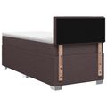 vidaXL Posteľ s boxspringom a matracom a LED Tmavohnedá 100 x 200 cm