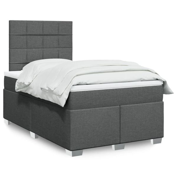 vidaXL Boxspring posteľ s matracom tmavosivý 120x200 cm látka