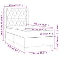 vidaXL Posteľ boxsping s matracom a LED sivohnedá 80x200 cm látka