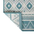 vidaXL Vonkajší koberec aqua a biely 80x250 cm obojstranný dizajn