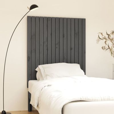vidaXL Nástenné čelo postele sivé 95,5x3x110 cm masívna borovica