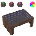 vidaXL Konferenčný stolík s nekonečnými LED hnedý dub 70x50x30 cm