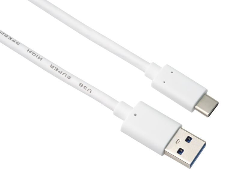 PremiumCord kábel USB-C - USB 3.0 A (USB 3.2 generation 2, 3A, 10Gbit/s) 2m biela