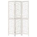 vidaXL Paraván 3 panely biely masívne drevo paulovnie