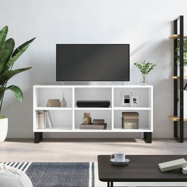 vidaXL TV skrinka lesklá biela 103,5x30x50 cm kompozitné drevo
