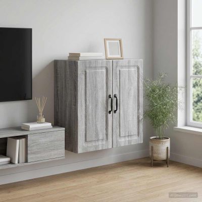 vidaXL Nástenná skrinka 59 x 31 x 60 cm Kompozitné drevo Sivý Sonoma