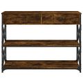 vidaXL Konzolový stolík dymový dub 100x28x75 cm kompozitné drevo