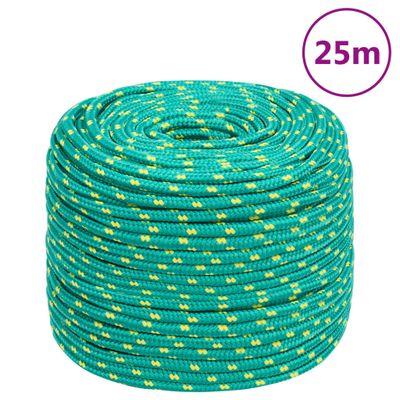 vidaXL Lodné lano zelené 10 mm 25 m polypropylén