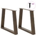 vidaXL Nohy konferenčného stolíka v tvare V, 2 ks, prírodná oceľ, 50 x (42-43,3) cm, oceľ