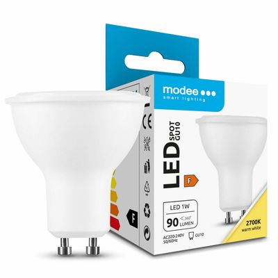 Modee Lighting LED Spot Alu-Plastic GU10 1W 90 lm, teplá biela (ML-GU10P2700K1W)