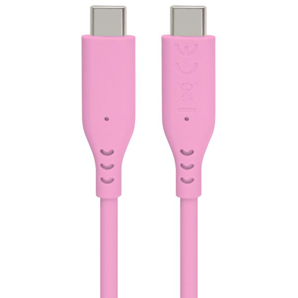 PremiumCord silikónový USB-C 60W, ružový, 1.5m