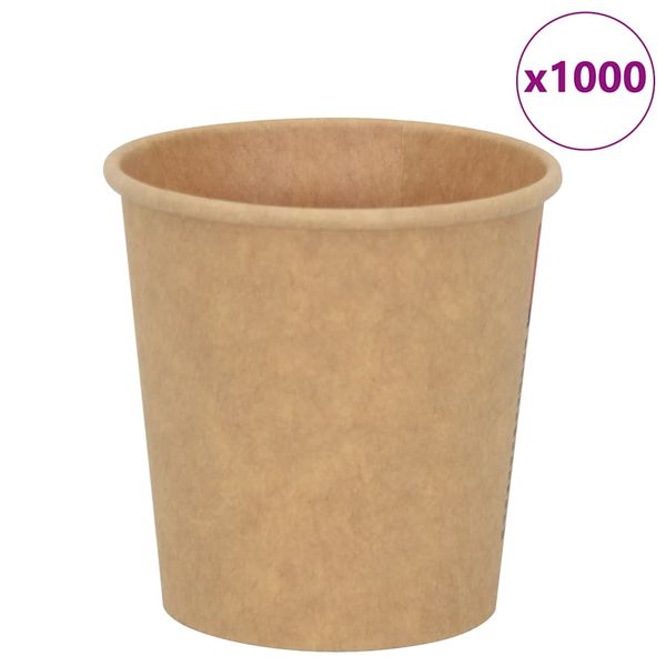 vidaXL papierové šálky na kávu 1000 ks 4oz 100ml Hnedá